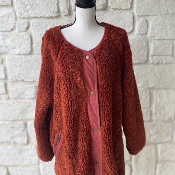 Anthropologie Margot Reversible Sherpa Coat Size XL NEW W Tags - Picture 6 of 16